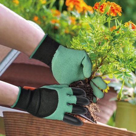 Перчатки садовые с когтями "Garden Genie Gloves", без упаковки