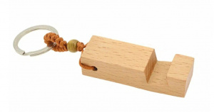 Брелок-подставка для телефона 2 в 1 деревянная светлая Брелок-подставка для телефона 2 в 1 деревянная светлая