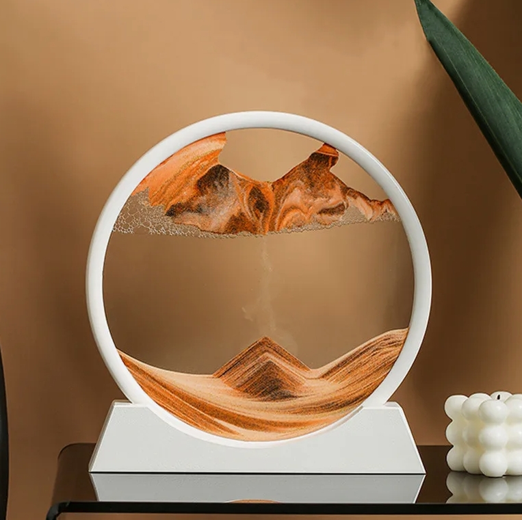 3D Антистресс - динамическая картина большая 26 см "Зыбучие пески",оранжевые